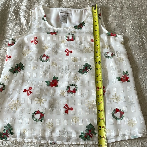 Draper’s & Damon’s Women’s SZ S Holiday Print Sleeveless Pullover Christmas Top - Picture 10 of 12